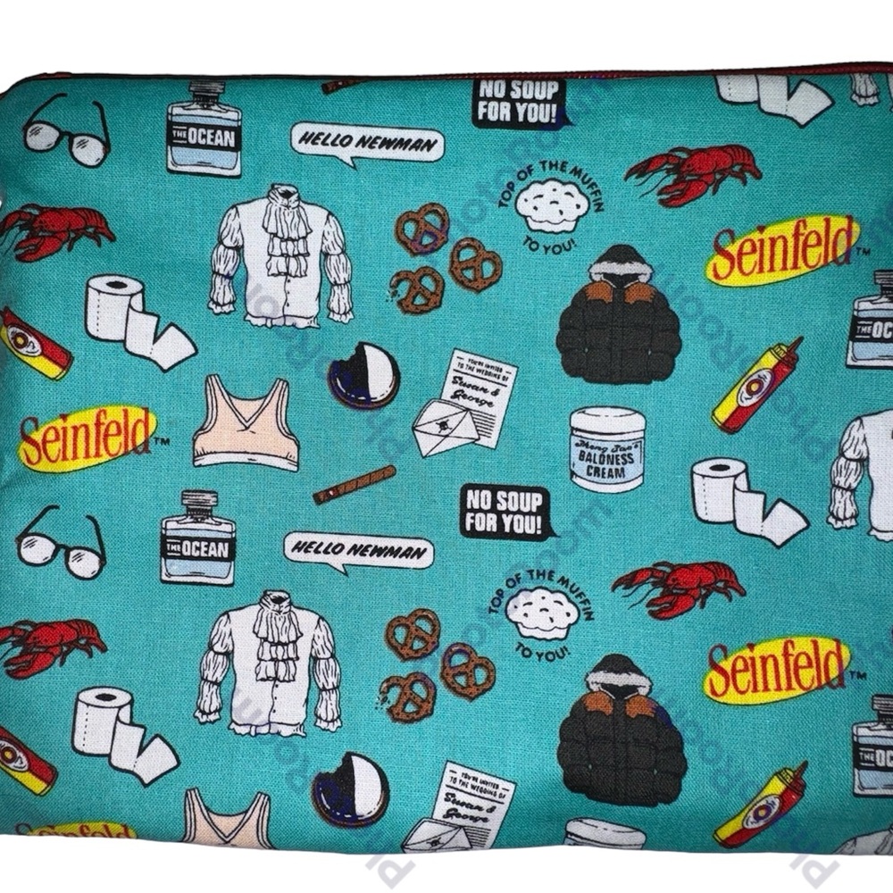 Seinfeld collage iconic zipper pouch inside key hook hand made cotton fun gift